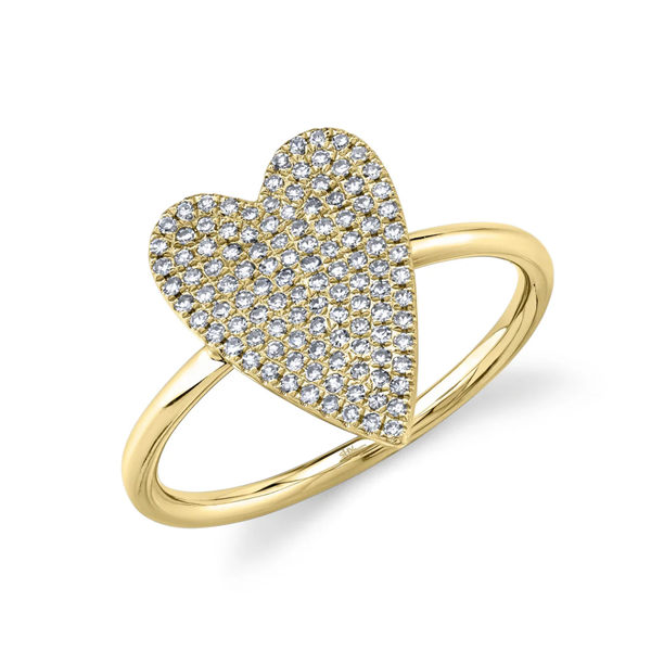 SHY CREATION INC 14kt Yellow Gold .26 Diamond Pave Heart Ring