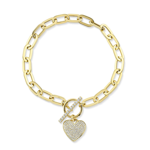 SHY CREATION INC SC55024899Z7.5 - 14ky .41 Dia Pave Paper Clip Bracelet