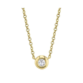 SHY CREATION INC 14kt Yellow Gold .10 Diamond Bezel Necklace