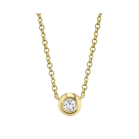 SHY CREATION INC 14kt Yellow Gold .10 Diamond Bezel Necklace