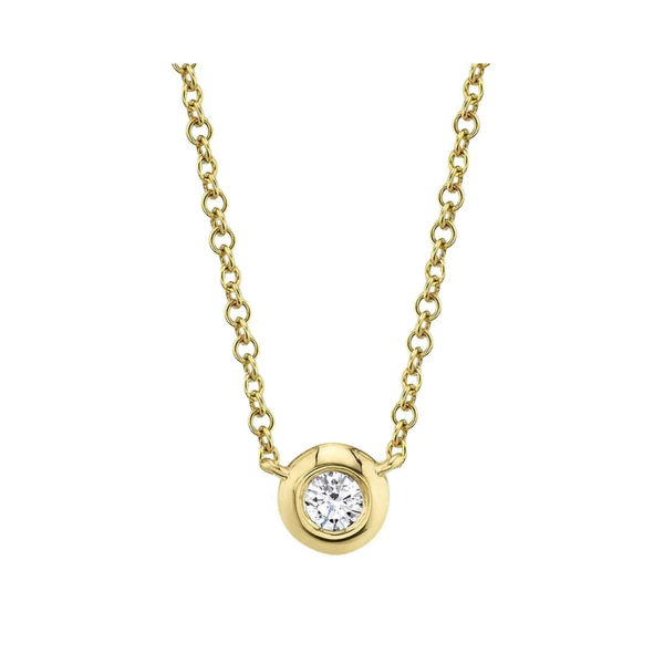 SHY CREATION INC 14kt Yellow Gold .10 Diamond Bezel Necklace