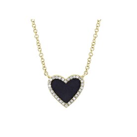 SHY CREATION INC SC55012622 - 14ky .09 Dia .59 Onyx Heart Necklace