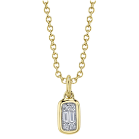 SHY CREATION INC 14kt Yellow Gold .07 Diamond Baguette Necklace