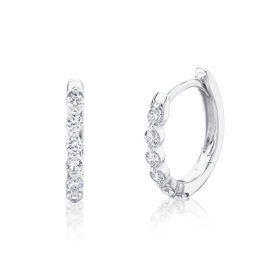 SHY CREATION INC 14kt White Gold .26 Diamond Oval Huggies
