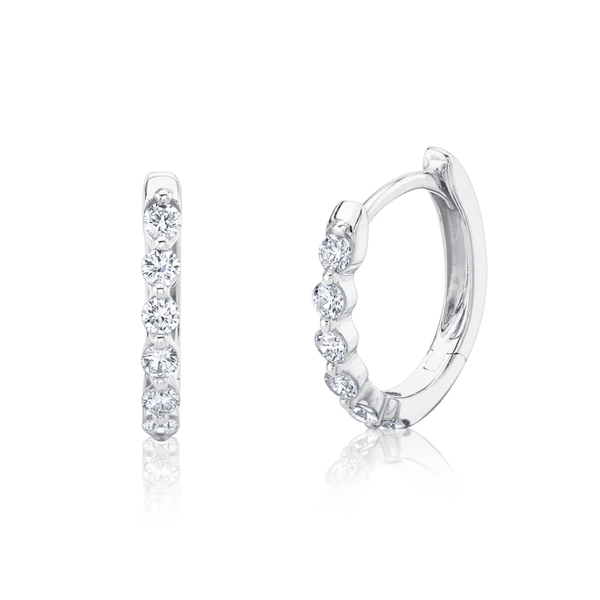 SHY CREATION INC 14kt White Gold .26 Diamond Oval Huggies