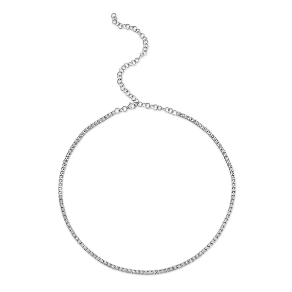 SHY CREATION INC 14kt White Gold .95 Diamond Line Necklace