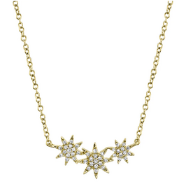 SHY CREATION INC 14kt Yellow Gold .09 Diamond Star Necklace