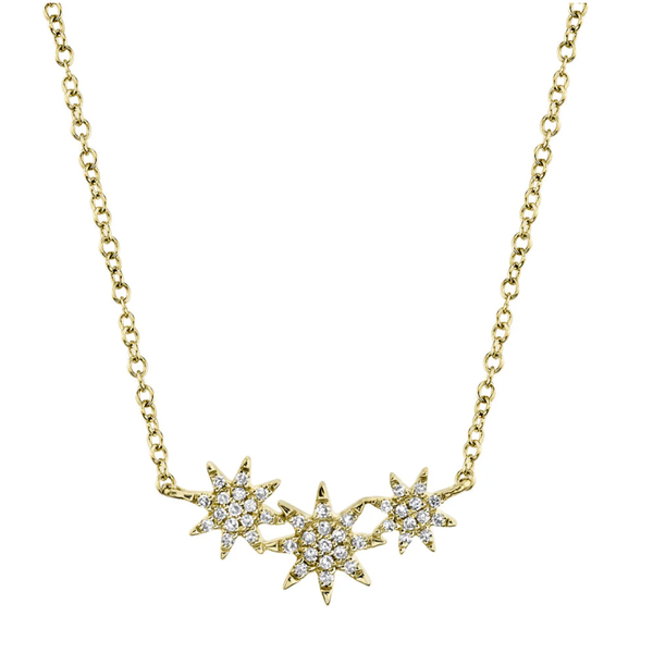 SHY CREATION INC 14kt Yellow Gold .09 Diamond Star Necklace