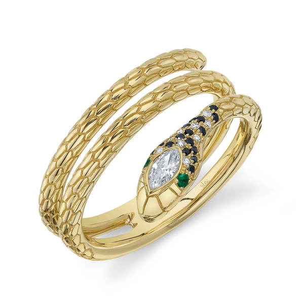 SHY CREATION INC SC55023421 - 14ky .17 BW Dia .02 Em Snake Ring