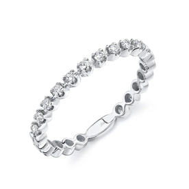 SHY CREATION INC 14kt White Gold .18 Diamond Band