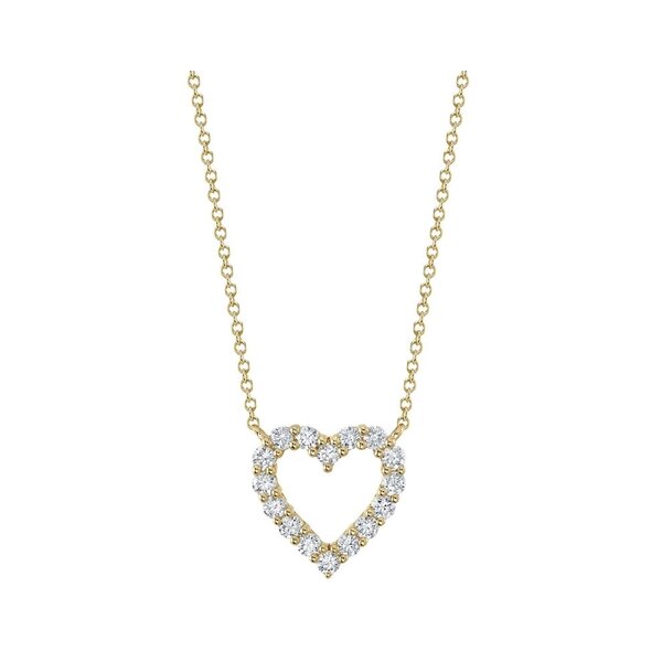 SHY CREATION INC 14kt Yellow Gold .43 Diamond Open Heart Necklace