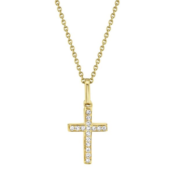 SHY CREATION INC 14kt Yellow Gold .06 Diamond Cross Necklace