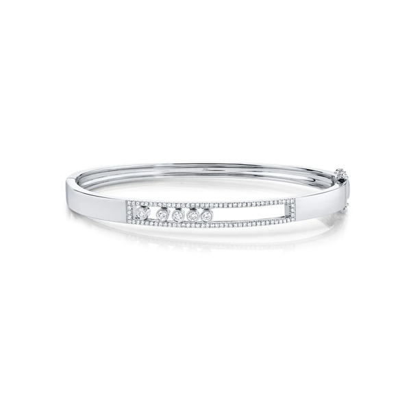 SHY CREATION INC 14kt White Gold .42 Diamond Slider Bangle