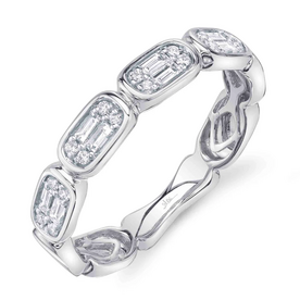 SHY CREATION INC 14kt White Gold .29 Diamond Baguette Band