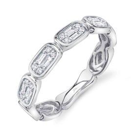 SHY CREATION INC 14kt White Gold .29 Diamond Baguette Band