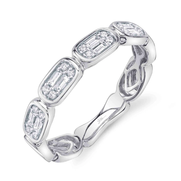 SHY CREATION INC 14kt White Gold .29 Diamond Baguette Band