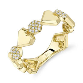 SHY CREATION INC 14kt Yellow Gold .09 Diamond Pave Circle Ring