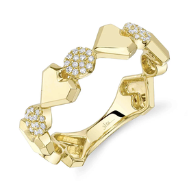 SHY CREATION INC 14kt Yellow Gold .09 Diamond Pave Circle Ring