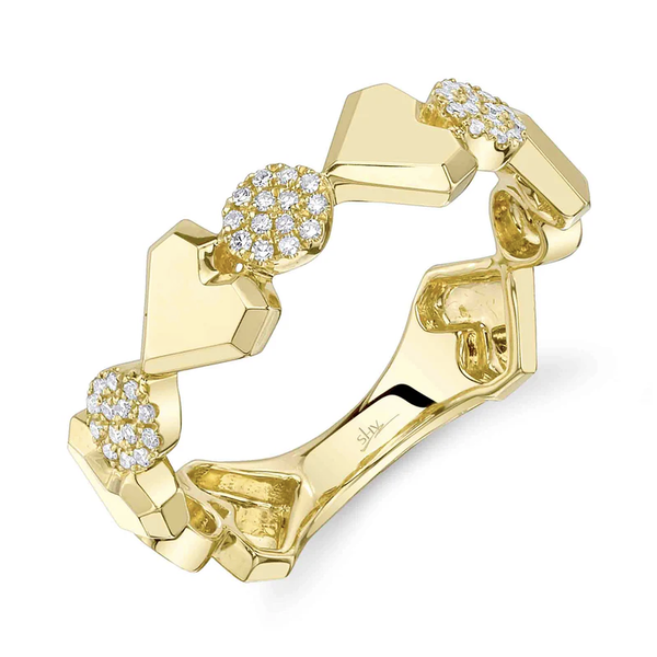 SHY CREATION INC 14kt Yellow Gold .09 Diamond Pave Circle Ring