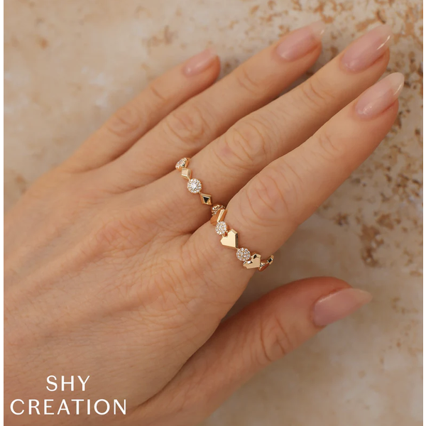 SHY CREATION INC 14kt Yellow Gold .09 Diamond Pave Circle Ring