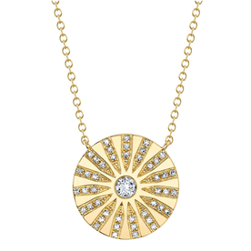 SHY CREATION INC 14kt Yellow Gold .20 Diamond Circle Necklace