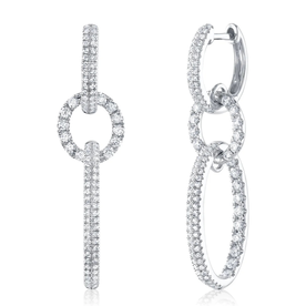 SHY CREATION INC 14kt White Gold 1.00 Diamond Oval Earrings