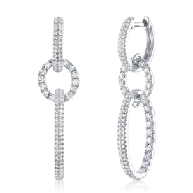 SHY CREATION INC 14kt White Gold 1.00 Diamond Oval Earrings