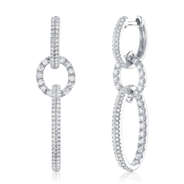 SHY CREATION INC 14kt White Gold 1.00 Diamond Oval Earrings