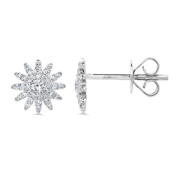 SHY CREATION INC 14kt White Gold .24 Diamond Starburst Studs