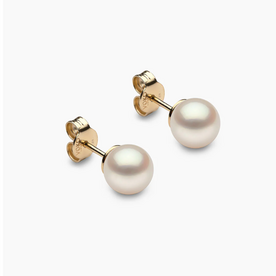 YOKO Classic 18K Gold Freshwater Pearl Stud Earrings