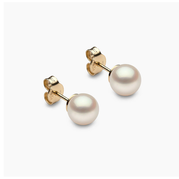 YOKO Classic 18K Gold Freshwater Pearl Stud Earrings