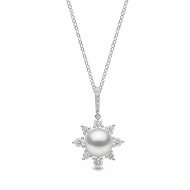 YOKO Trend 18K Gold Freshwater Pearl and Diamond Star Pendant