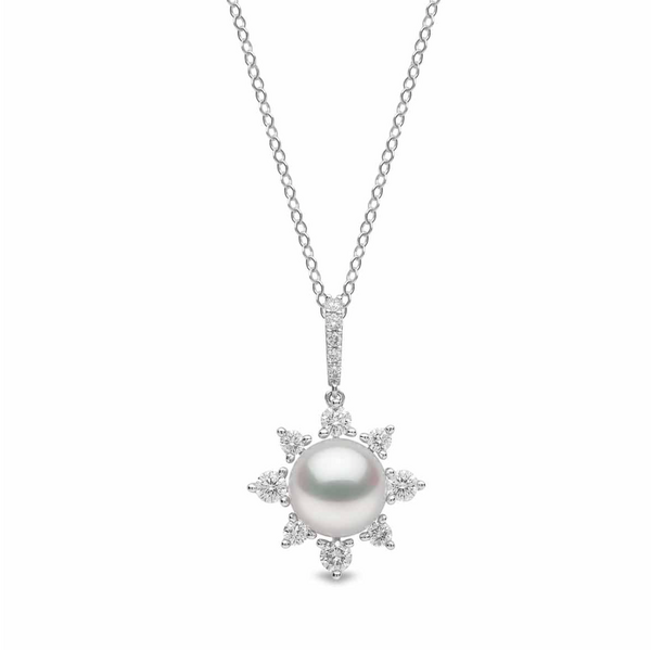 YOKO Trend 18K Gold Freshwater Pearl and Diamond Star Pendant