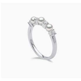 YOKO Eclipse 18K Gold Pearl and Diamond Signature Ring