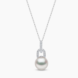 YOKO Jazz 18K Gold Pearl and Diamond Link Pendant