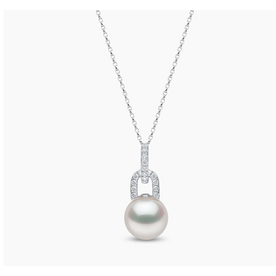 YOKO Jazz 18K Gold Pearl and Diamond Link Pendant