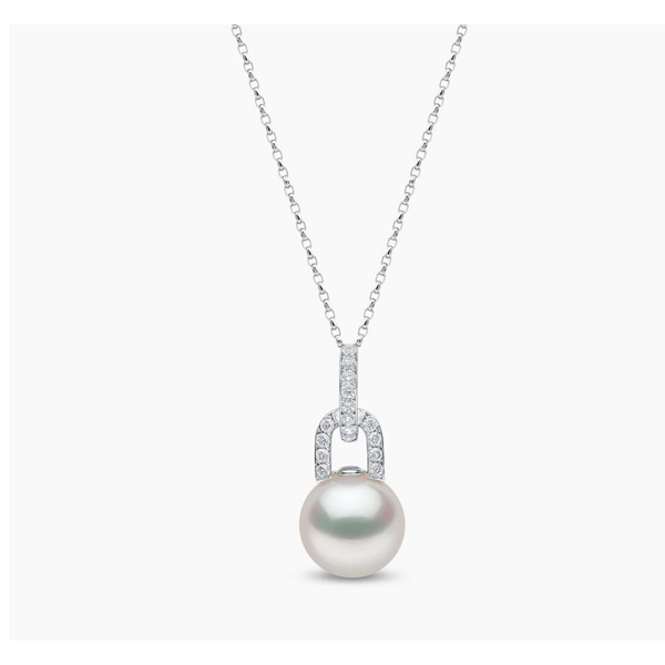 YOKO Jazz 18K Gold Pearl and Diamond Link Pendant