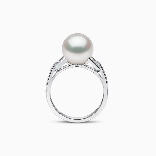 YOKO Jazz 18K Gold Pearl and Diamond Link Ring