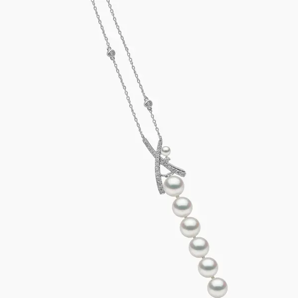 YOKO Sleek 18K Gold Akoya Pearl and Diamond Cross Bracelet