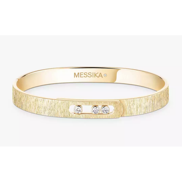 MESSIKA Move Noa Ciselé Bangle Large Size 18kt Yellow Gold Diamond Bracelet