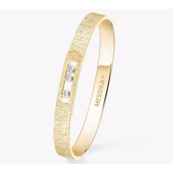 MESSIKA Move Noa Ciselé Bangle Large Size 18kt Yellow Gold Diamond Bracelet