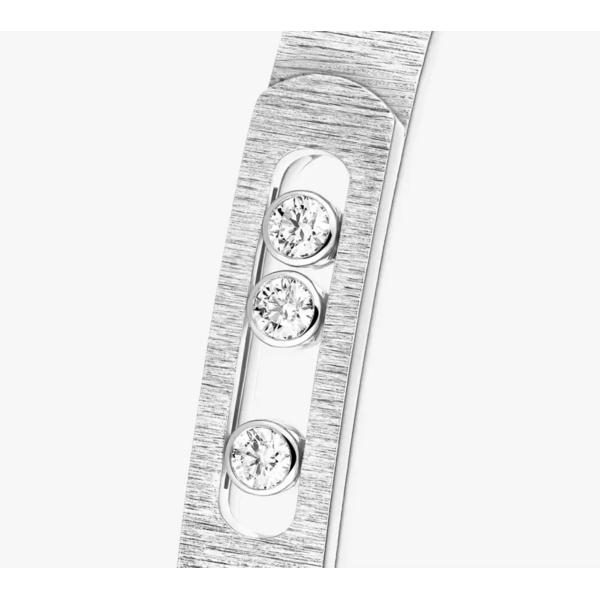 MESSIKA Move Noa Ciselé Bangle Large Size 18kt White Gold Diamond Bracelet