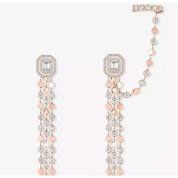 MESSIKA D-Vibes Multi-Row earrings 18kt Pink Gold Diamond Earrings