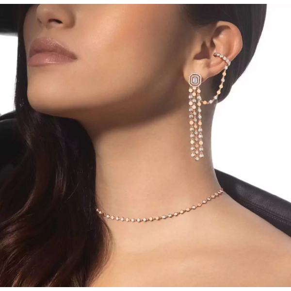 MESSIKA D-Vibes Multi-Row earrings 18kt Pink Gold Diamond Earrings