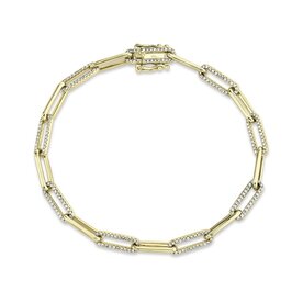 SHY CREATION INC 14kt Yellow Gold .74ct Diamond Link Bracelet