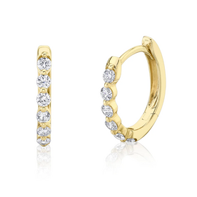 SHY CREATION INC 14kt Yellow Gold .26 Diamond Huggies