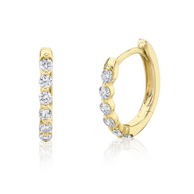 SHY CREATION INC 14kt Yellow Gold .26 Diamond Huggies