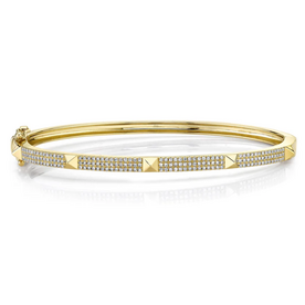 SHY CREATION INC 14kt Yellow Gold .45 Diamond Pyramid Bangle