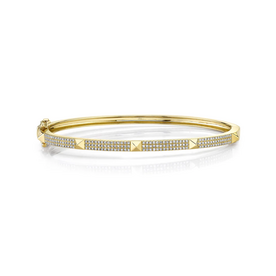 SHY CREATION INC 14kt Yellow Gold .45 Diamond Pyramid Bangle