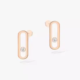 MESSIKA 18kt Rose Gold Diamond .17ct Move Uno Earrings